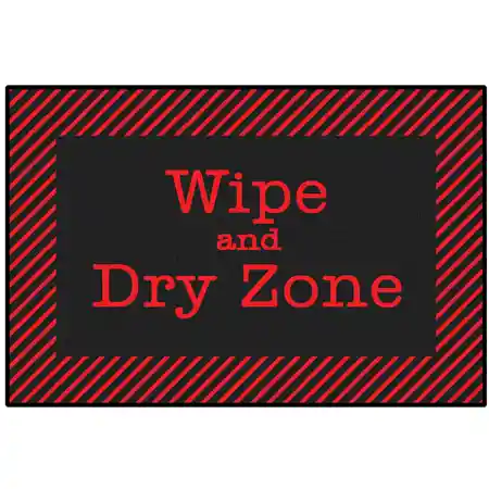 Healthy Habits Collection™ Wipe & Dry Mat, Red & Black