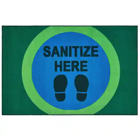 Healthy Habits Collection Sanitize Here Dot Mat, Rectangle 4' x 6'