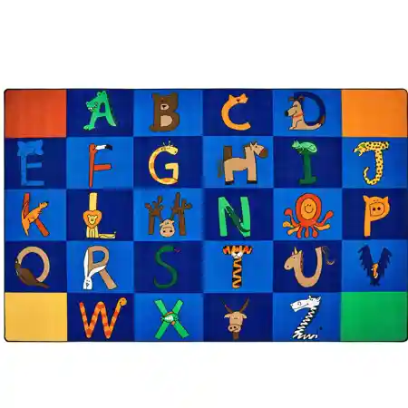 A To Z Animals Classroom Rug