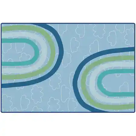 KIDSoft™ Large Rainbows Rug, Soft Colors